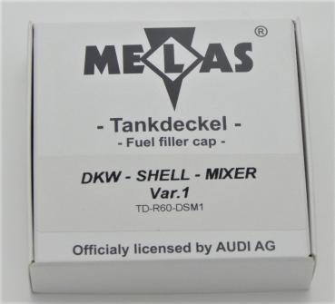 Tankdeckel "DKW-SHELL-MIXER" -  Aluminium poliert