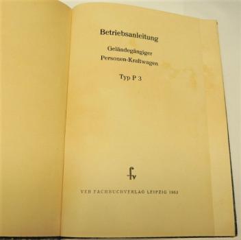 Betriebsanleitung geländegängiger PKW TYP P3 - Ausgabe 1962