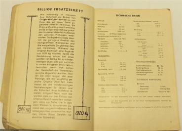 Betriebsanleitung / Handbuch OPEL 1,2 Ltr. - Juni 1933