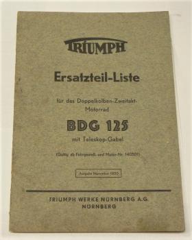 Ersatzteilkatalog TRIUMPH - TWN - BDG 125 - November 1950