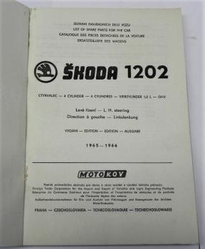 Ersatzteilkatalog / Ersatzteilliste SKODA 1202 - 1965-1966