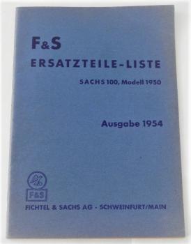 Ersatzteilkatalog Fichtel & Sachs - Sachs 100 - Modell 1950 - Ausgabe 1954