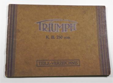 Ersatzteilkatalog TRIUMPH K III (K 3) - 250 ccm - ca. 1927