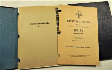 Ersatzteilkatalog / Ersatzteilliste für IFA F9 - Ausgabe 1954