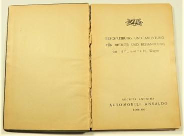 Betriebsanleitung / Handbuch ANSALDO 4 F und 4 H - Wagen - 1927