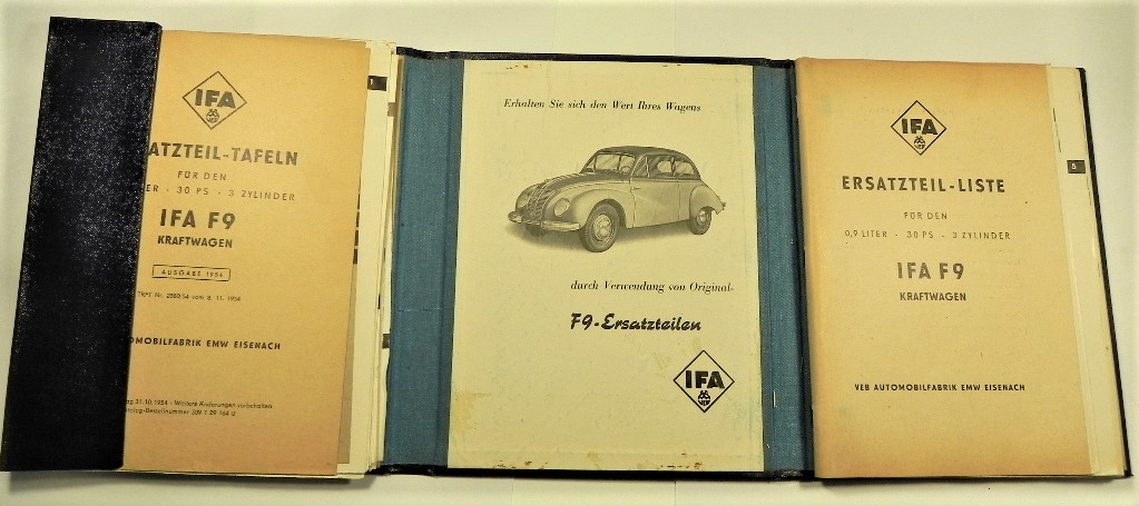 Moto-Classics - Kompetenz für Ihren Oldtimer - Ersatzteilkatalog /  Ersatzteil-Liste IFA F9 - EMW 309 - 1954