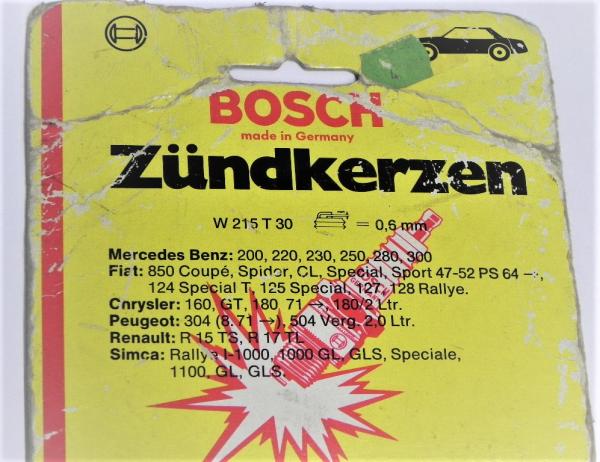 Zündkerzen Bosch W215 T30 - für Mercedes-Benz, Fiat, Chrysler, Peugeot, Renault und Simca - 1973