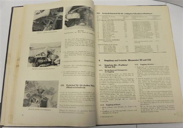 Reparaturhandbuch / Werkstatthandbuch WARTBURG Typ 312 und 353 - Ausgabe 1966