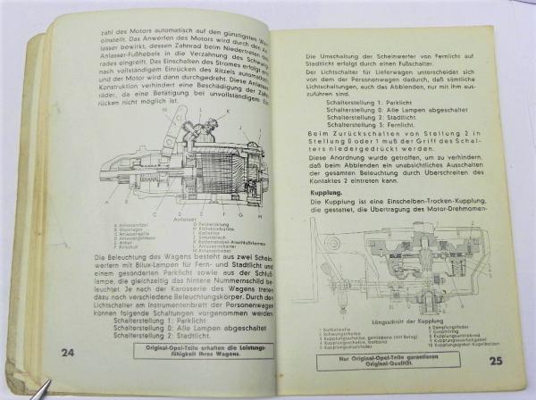 Betriebsanleitung / Handbuch OPEL 1,2 Ltr. - Juni 1933