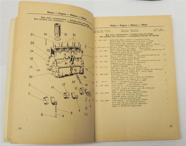 Ersatzteilkatalog / Ersatzteilliste SKODA 1201 - 1958