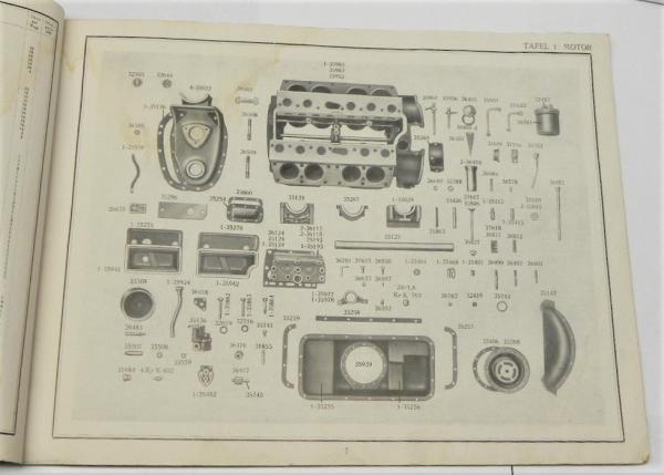 Ersatzteilkatalog / Ersatzteilliste HORCH 830 R - Kübelwagen - Reichswehr/Wehrmacht - ca. 1935