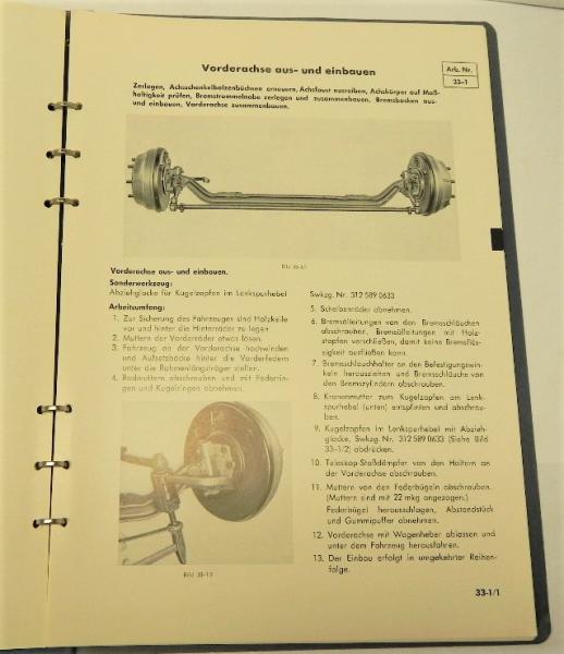 Werkstatt-Handbuch MERCEDES-BENZ  - LKW 321 und 322 mit Sechszylinder-Diesel-Motor OM 321 - Achsen und Räder - 1959