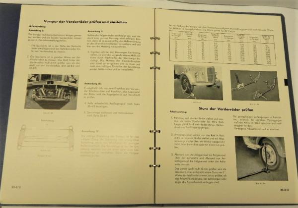 Werkstatt-Handbuch MERCEDES-BENZ  - LKW 321 und 322 mit Sechszylinder-Diesel-Motor OM 321 - Achsen und Räder - 1959