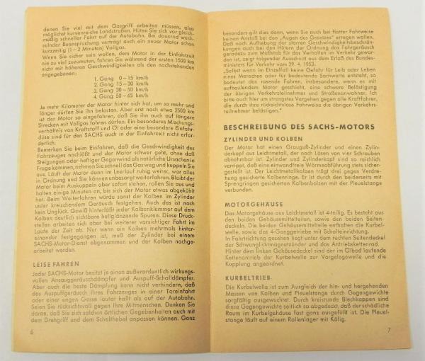 Betriebsanleitung / Handbuch - SACHS 175 - Modell 55 - 1955