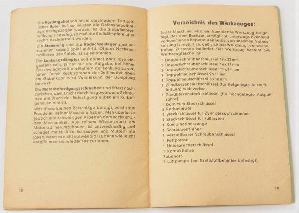 Betriebsanleitung/Gebrauchsanweisung - VICTORIA KR 25  - März 1949