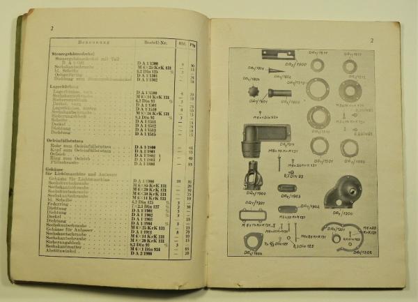 Ersatzteilkatalog / Ersatzteilliste für BMW 0,75L - 15 PS Kraftwagen (DA 2) - 1931