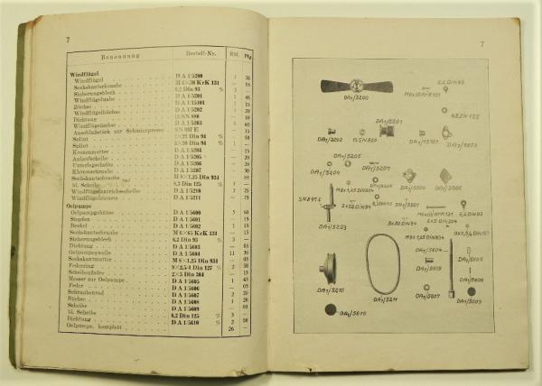 Ersatzteilkatalog / Ersatzteilliste für BMW 0,75L - 15 PS Kraftwagen (DA 2) - 1931