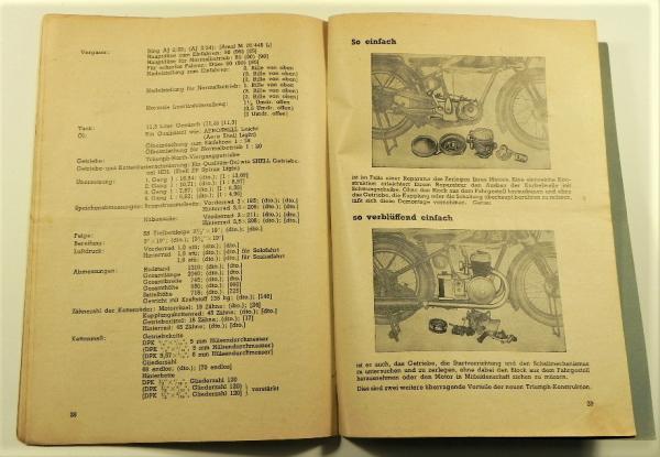 Betriebsanleitung / Handbuch - TRIUMPH B204, B204 E, B204 F, B254 und B350 - ca. 1937