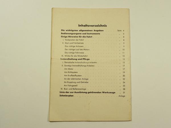 Betriebsanleitung FORD 4-Zylinder-Lastwagen "TYP RUHR" - 1948