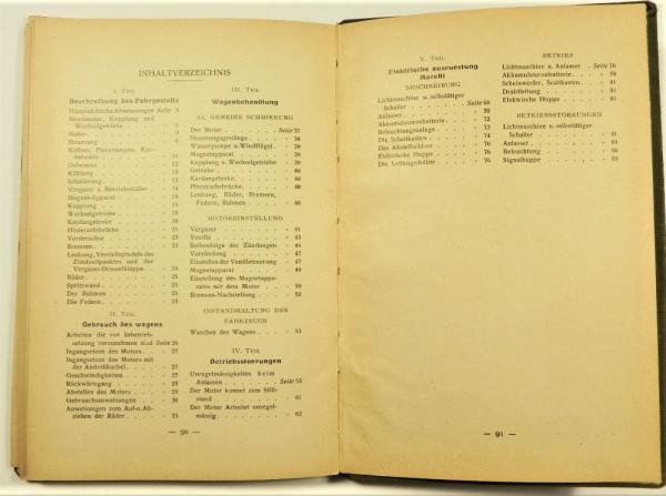 Betriebsanleitung / Handbuch ANSALDO 4 F und 4 H - Wagen - 1927