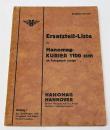 Ersatzteilkatalog / Ersatzteilliste für HANOMAG Kurier 1100 ccm - Juni 1937